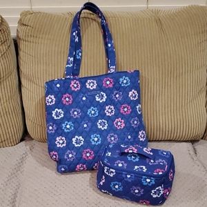 Vera Bradley Tote and Cosmetic Case